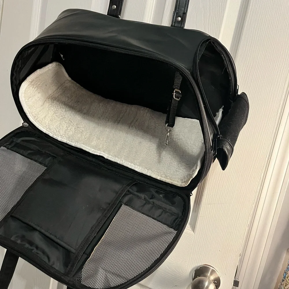 Stylish Black and Brown Dog Carrier Like New